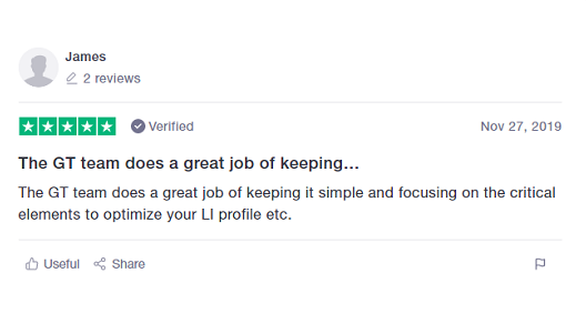 LinkedIn profile Optimization feedback from James