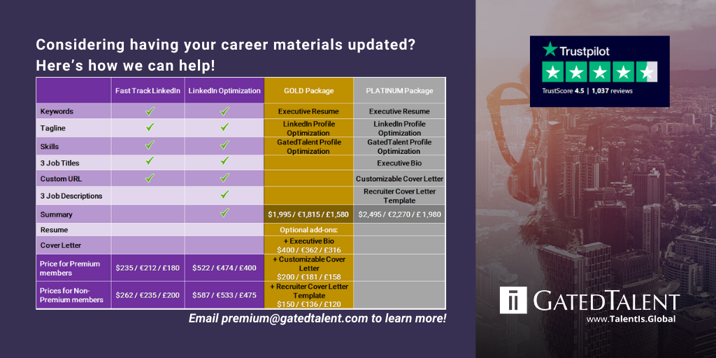 Your career material update options